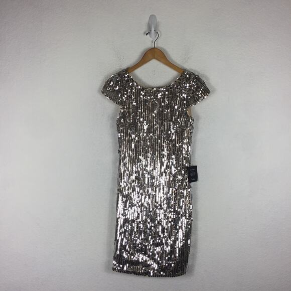 NWT Lulus Star Appeal Silver Rose Gold Sequin Bodycon Mini Dress Medium - Picture 3 of 16